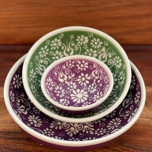 Handmade and hand painted dipping bowls
